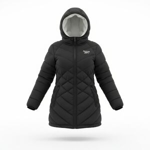 Reebok Women's Black Hooded Puffer Coat